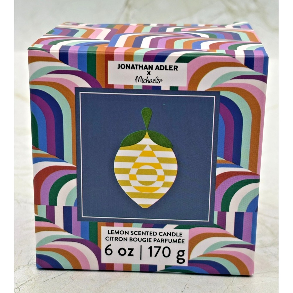 Jonathan Adler for Michaels Lemon Scented Candle 6oz NIB Retro Limitied Edition